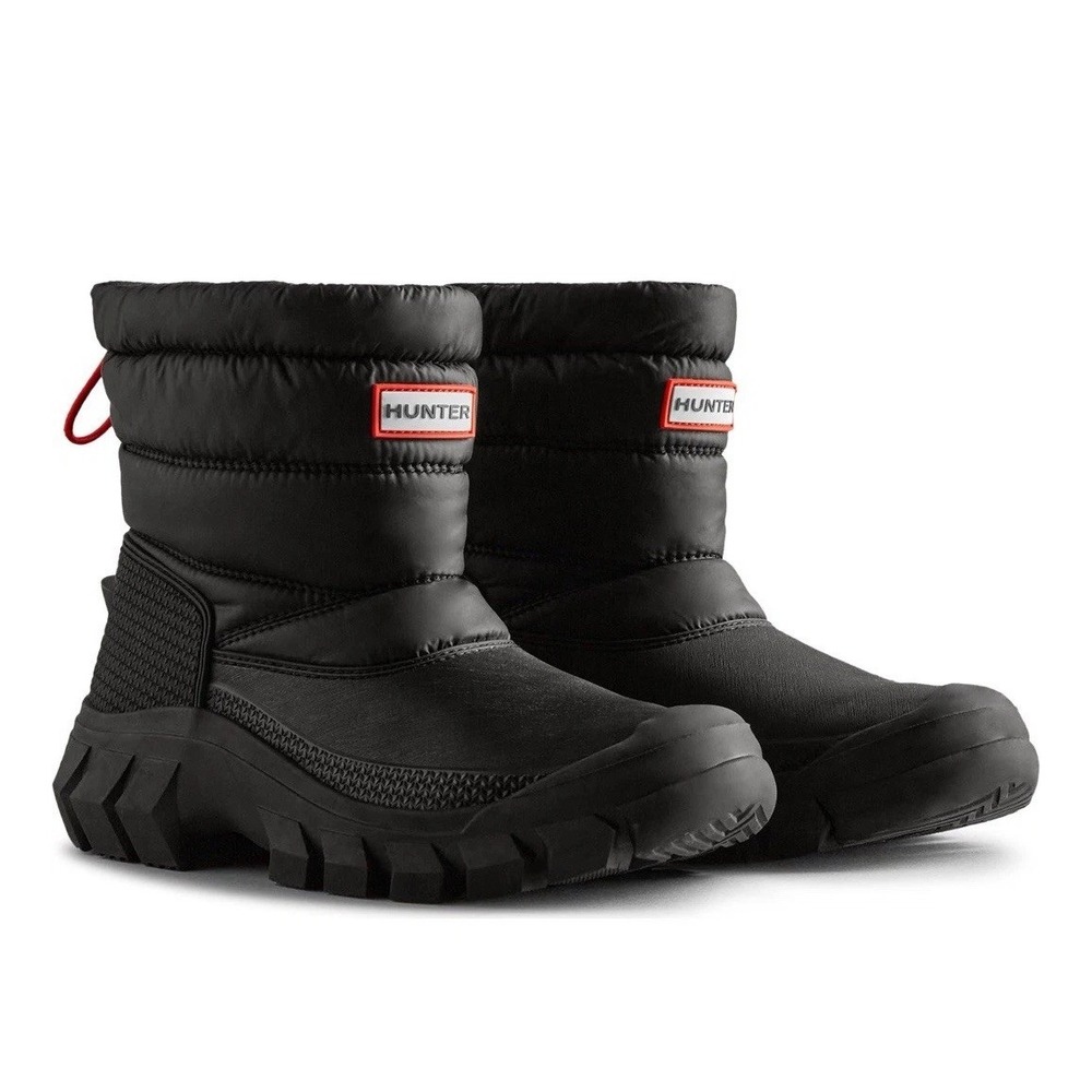 Hunter Intrepid Short Snow Boots Women's Size 8 US Black Insulated Waterproof